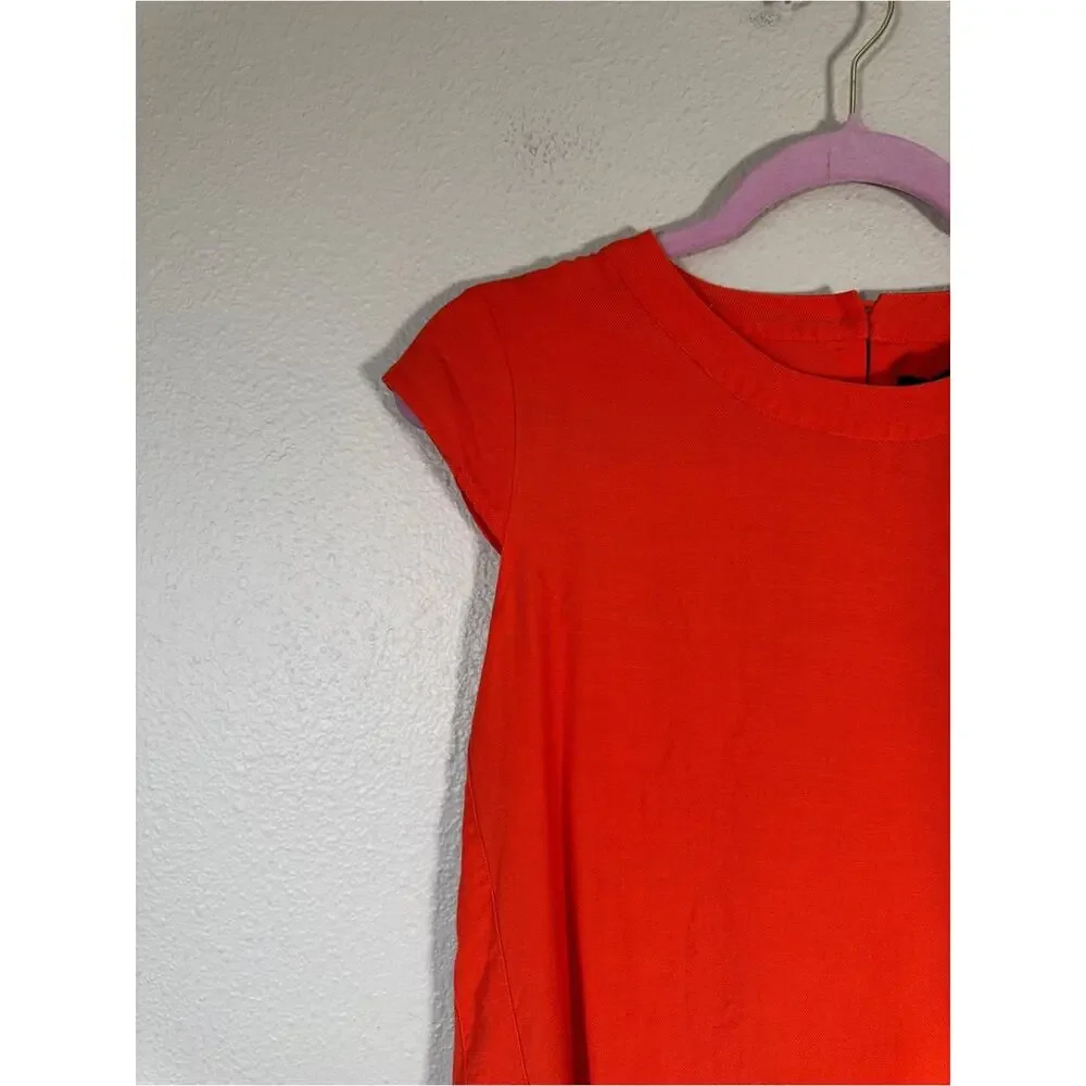 J Crew Orange Cap Sleeve Blouse Womens 0P Casual Spring Preppy Shirt Top